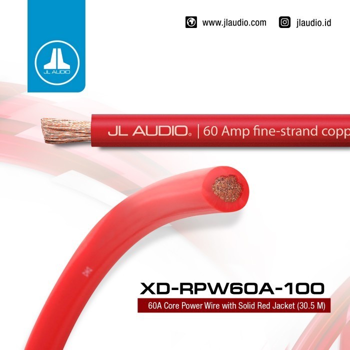 Kabel Power / Aki / Strum / GROUND JL AUDIO 4 AWG MERAH / HITAM