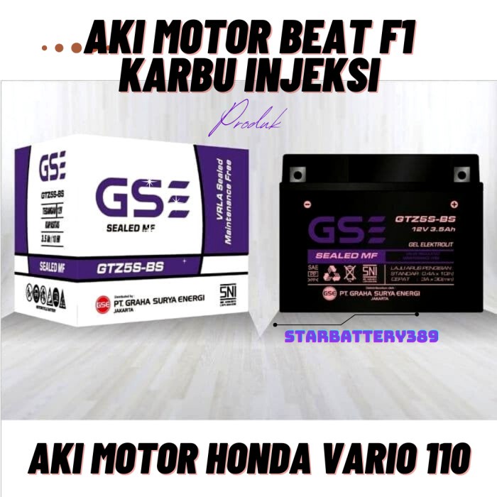 Aki Motor Honda Absolute Revo Fit Gtz5S Gs E Aki Kering Mf