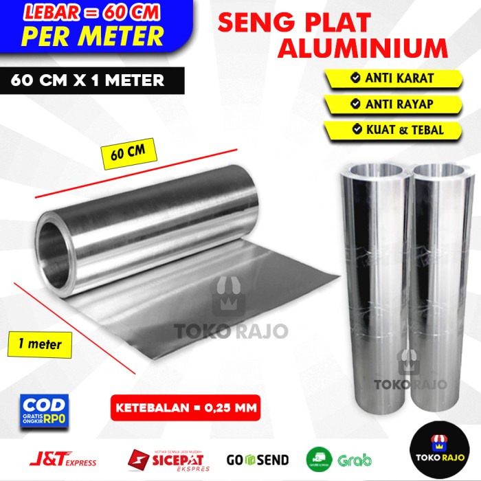 PREMIUM Seng Aluminium Seng Plat Aluminium Panjang 60 cm x 1 M Tebal 0,3 mm