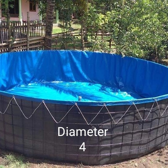 PREMIUM KBS - Kolam Bundar Fullset D4 T70cm Terpal Orchid semi karet Original