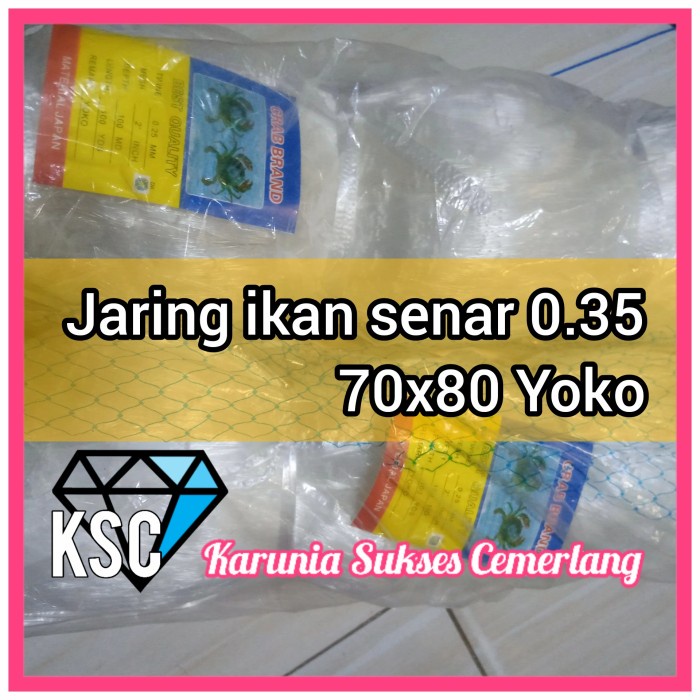 PREMIUM JARING IKAN SENAR 0.35 70X80 YOKO / JARING 0.35 / JARING TASI 0.35