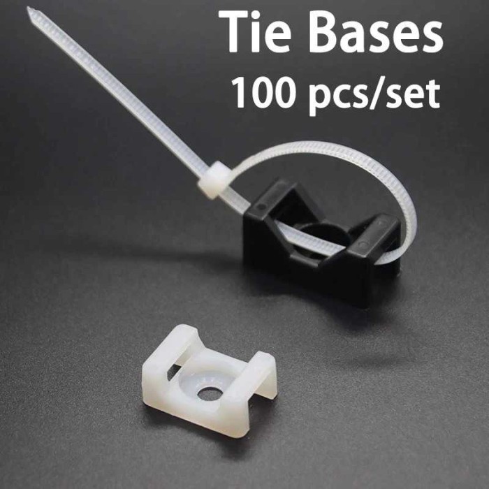 

Dudukan Cable Ties Tie Klem Perapi Kabel Mount Cord Organizer 100PCS