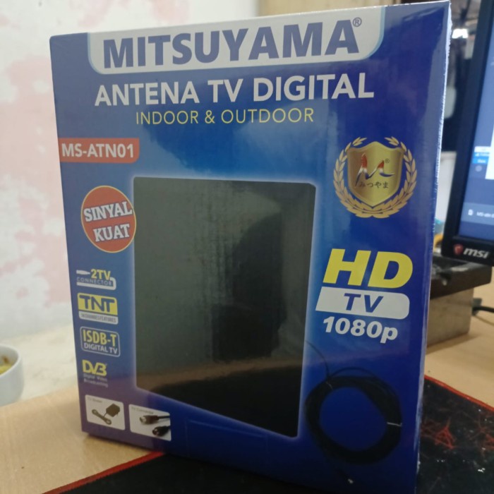 Antena Tv Digital Indoor Mitsuyama Ms-Atn01 Bisa 2 Tv Stb Dvb Original Best Seller