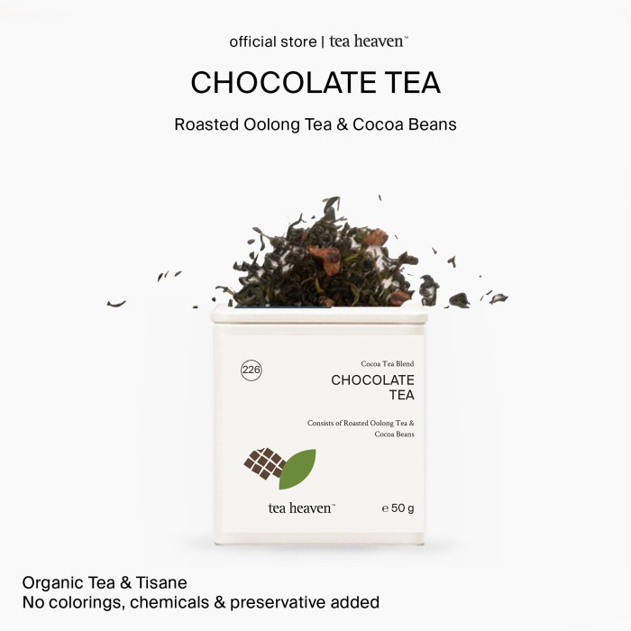 

Chocolate Tea Artisan Teh Cokelat Cocoa Premium Cafe Tea Heaven