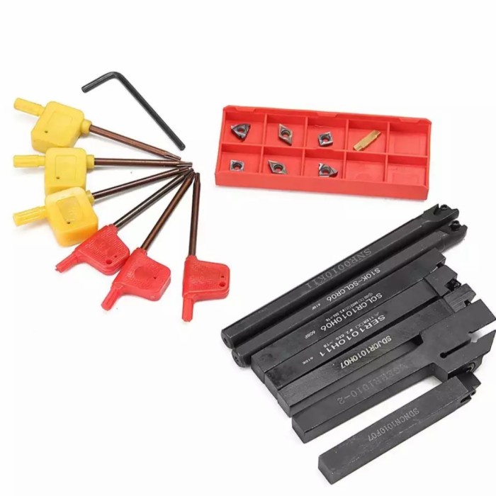Bagus Holder Bubut Set Pahat Bubut 1010 10Mm.Mesin Bv20 Set Insert Carbide