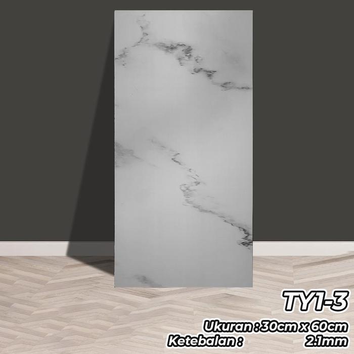 Paket 20 Lembar!!! Vinyl Marble Granit Wallpaper Dinding Dapur Kamar Stiker Keramik Estetik 30X60Cm