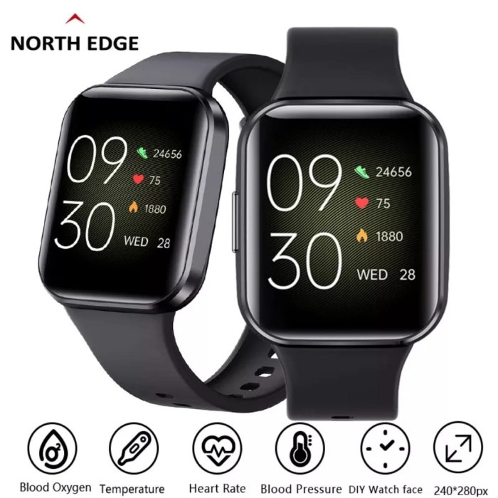 NORTH EDGE Smart Watch Jam Tangan Wanita Ukur Oksigen Dalam Darah