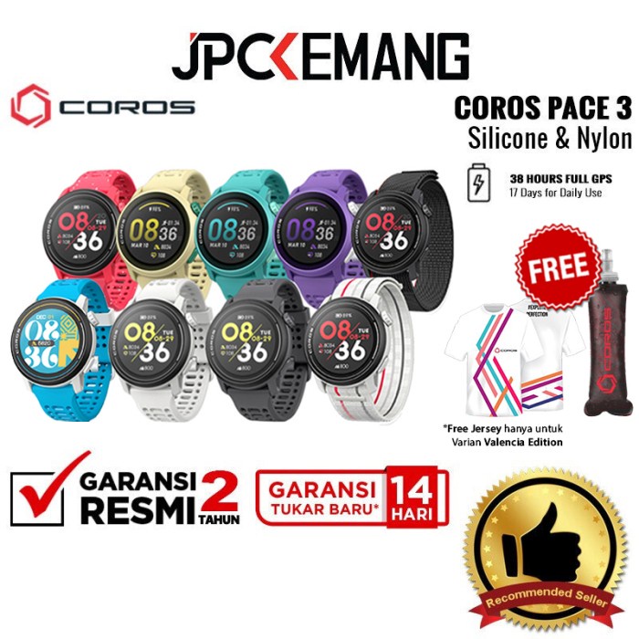 Coros Pace 3 GPS Sport Smart Watch Coros Pace3 Smartwatch GARANSI RESMI