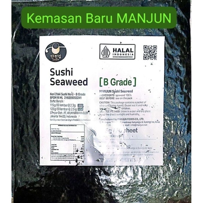 

BARANG TERLARIS TERMURAH!! Nori manjun isi 2 pak / Sushi nori / nori / nori murah