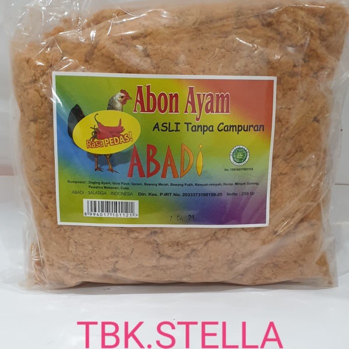 

BARANG TERLARIS ABON AYAM MANIS / PEDAS 1 KG