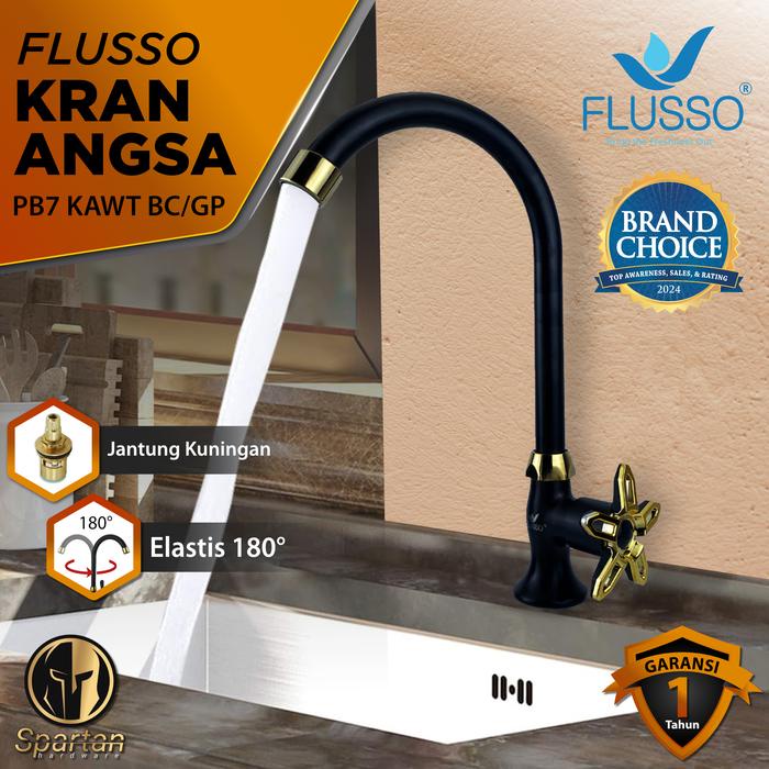 PROMO FLUSSO KRAN WASTAFEL BLACK GOLD KRAN CUCI PIRING DRAT 1/2 KERAN CUCI TANGAN KERAN WASTAFEL 821