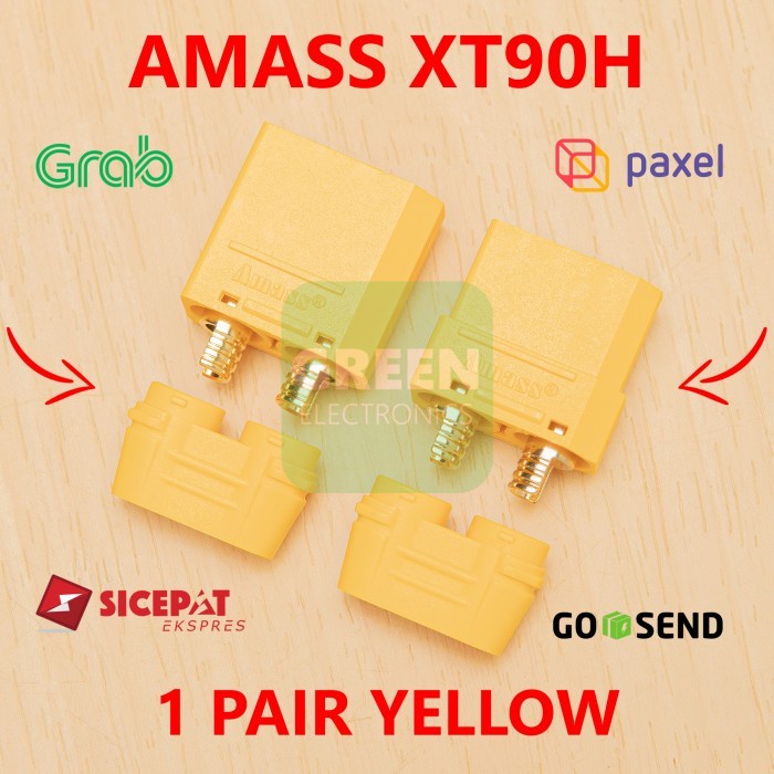 AMASS Yellow XT90 XT90H-F-M XT-90 XT-90H Sepasang Pair Cover Housing Connector Plug Konektor Soket