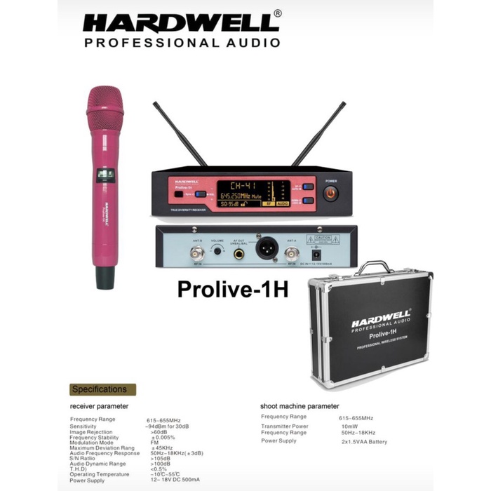 Mic Wireless HARDWELL Prolive 1H - Pink - Prolive-1 - GARANSI RESMI Unit Baru - Garansi Resmi
