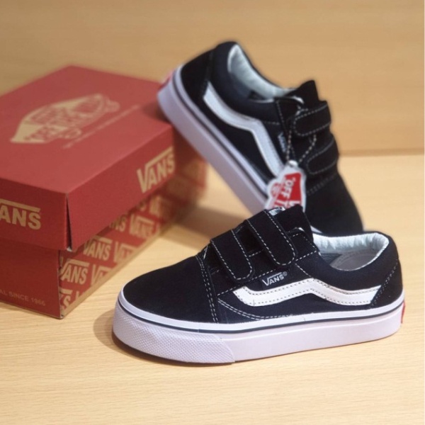 FREE ONGKIR (PREMIUM QUALITY) SEPATU VANS1 ANAK MODEL TALI PEREKAT/ SEPATU SEKOLAH ANAK / VANS ANAK