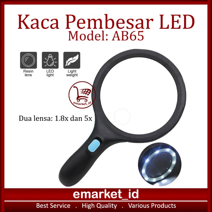 

Kaca Pembesar LED AB65 / Lampu Lup Lensa Magnifier Handheld / Membaca