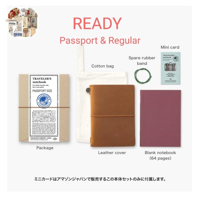 

Travelers notebook Midori, Traveler's Factory TRC ori Japan. Ready stock passport & regular.