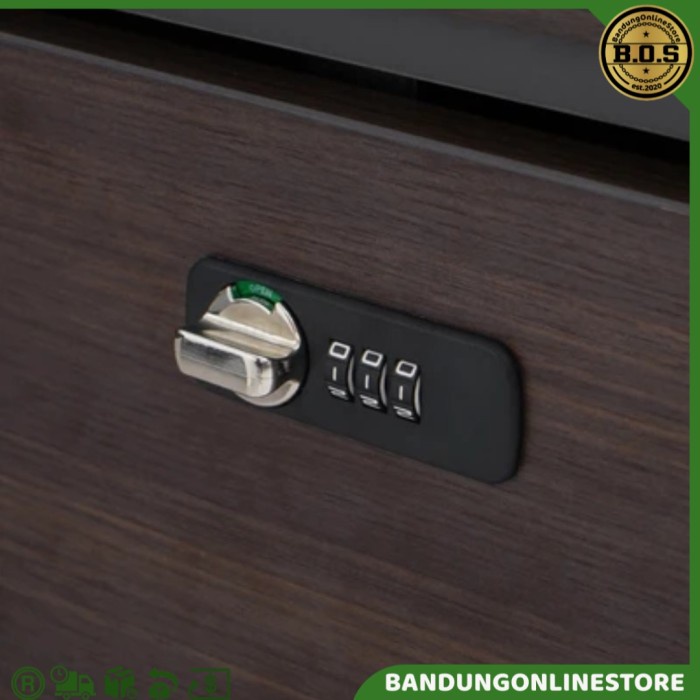 Meja Direktur L 1816 Cokelat Walnut Abu Informa Meja Direksi Moza Meja Kerja Kantor Office Desk