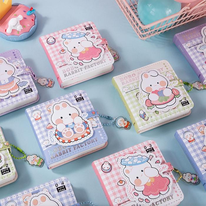 

112 Lembar Buku Diary Bahan Kulit Pu Tahan Air Motif Kartun Dengan Gesper Magnetik ST128 Kulit PU