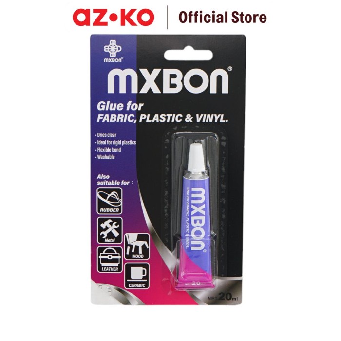 

AZKO Mxbon 20 ml Lem Multifungsi Lem Kain Plastik Serbaguna Pasta Perekat Quick Dry Glue