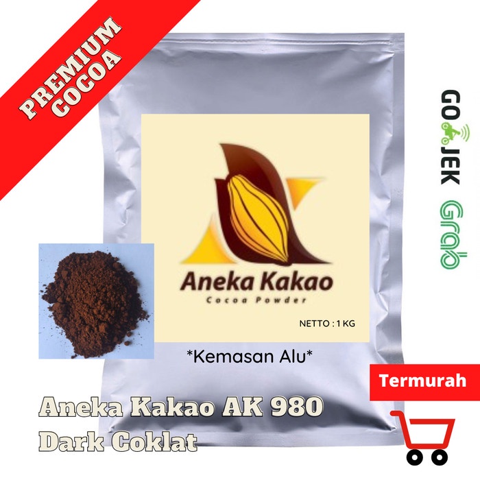 

Ready Stok" Aneka Kakao Cocoa Powder Ak 980 Dark Coklat 1 Kg / 500 G Coklat Bubuk