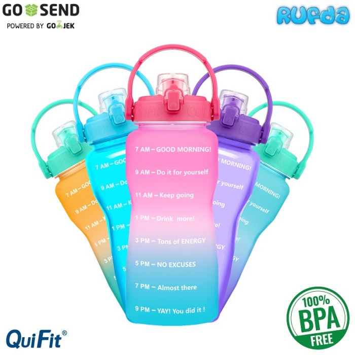 QuiFit 2L Flop Flip Cap Tritan Bottle Botol Minum