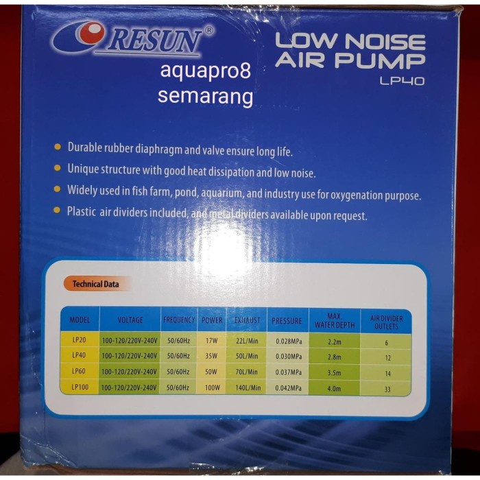 Pompa Udara Airpump Aerator Resun LP40 (LP 40)