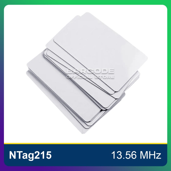 

1 Pack Kartu RFID NFC NTag215 13.56 MHz PVC Card 504 byte Aibo TagMo