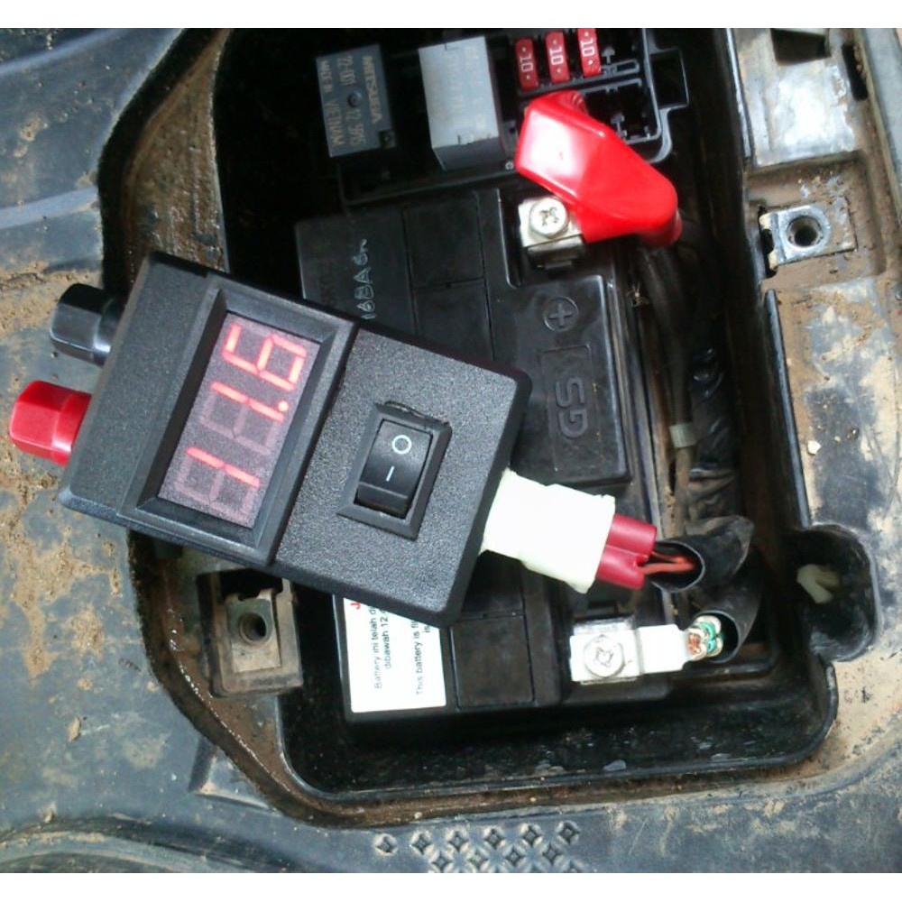 HJK DLC short Connector Honda Injeksi + voltmeter Digital DC