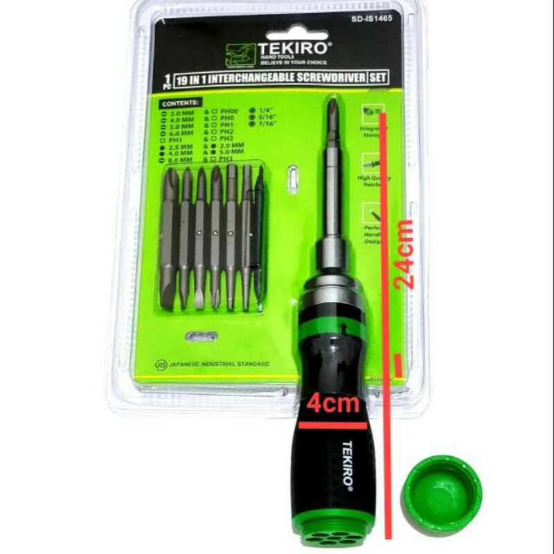 HJK Obeng Tekiro set 19 in 1 tekiro / Obeng Ratchet set tekiro / tekiro obeng set 19in1 Ratchet