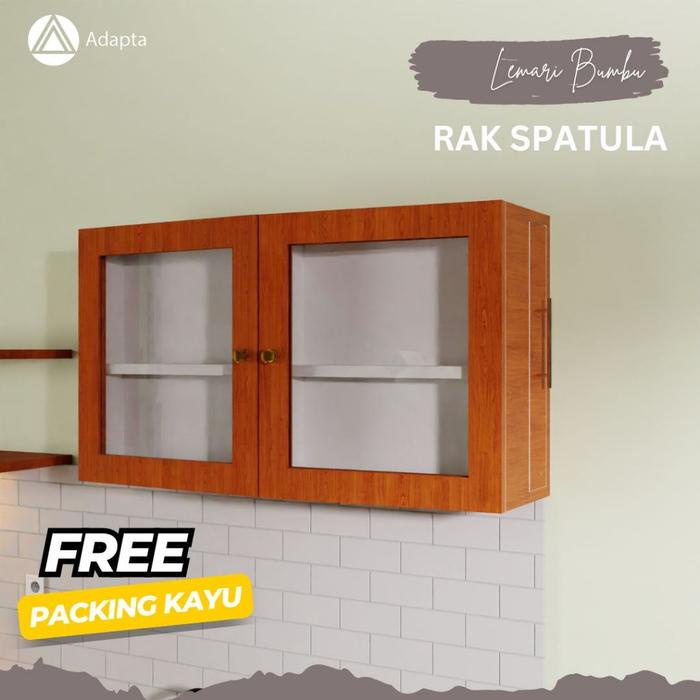 BERGARANSI Rak Tempel Dinding Minimalis Rak Bumbu Dinding Kaca Tertutup Minimalis - Lemari Bumbu