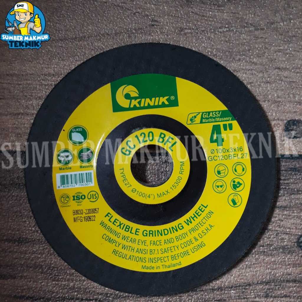 HJK Batu Gerinda Gurinda Flexible Asah Kaca Batu Keramik GC120 GC 120 Kinik 4 inch