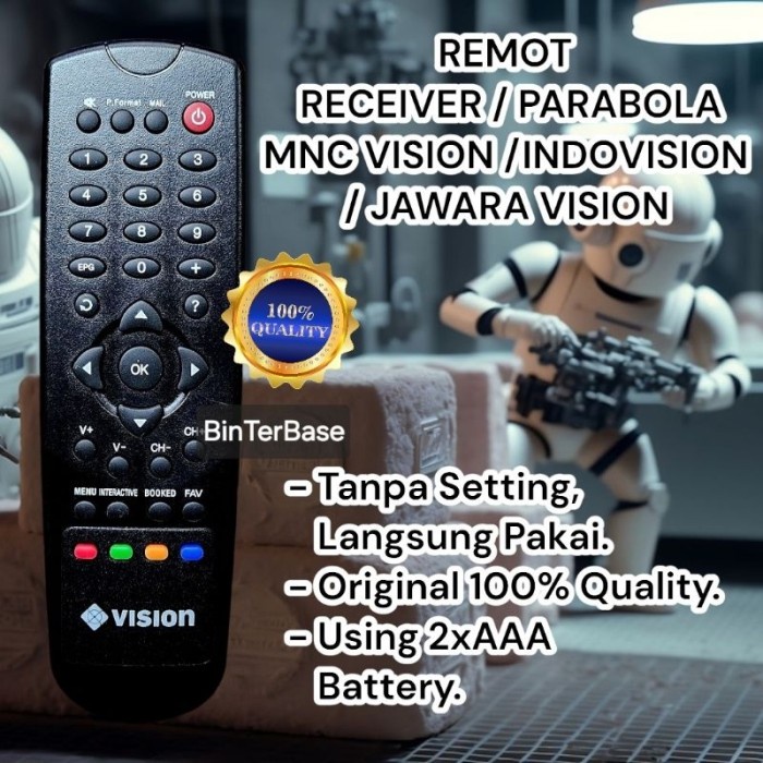 Remot Remote STB MNC Vision Indovision Jawara Vision Decoder Receiver parabola Ori 100% Original