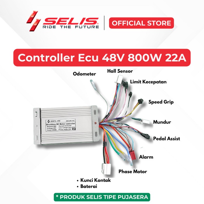 SELIS - Controller Ecu 48 Volt 500 Watt 120 Derajat Sepeda Motor listrik Universal ( Controller )