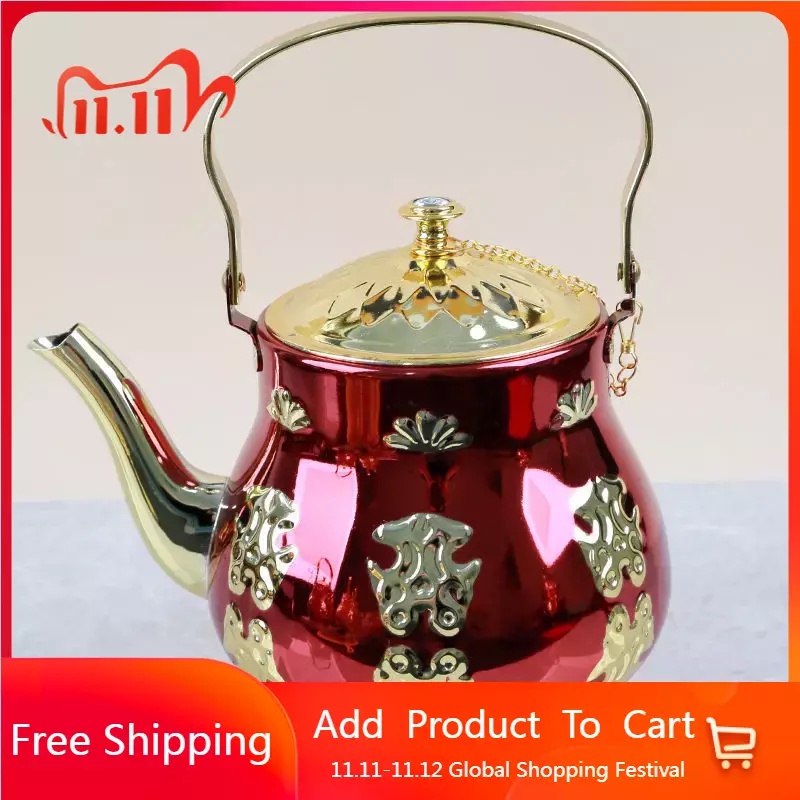 Ketel Wisata Baja Tahan Karat Ketel Portabel Dapur Mini Gas Logam dengan Peluit Kompor Induksi Perle