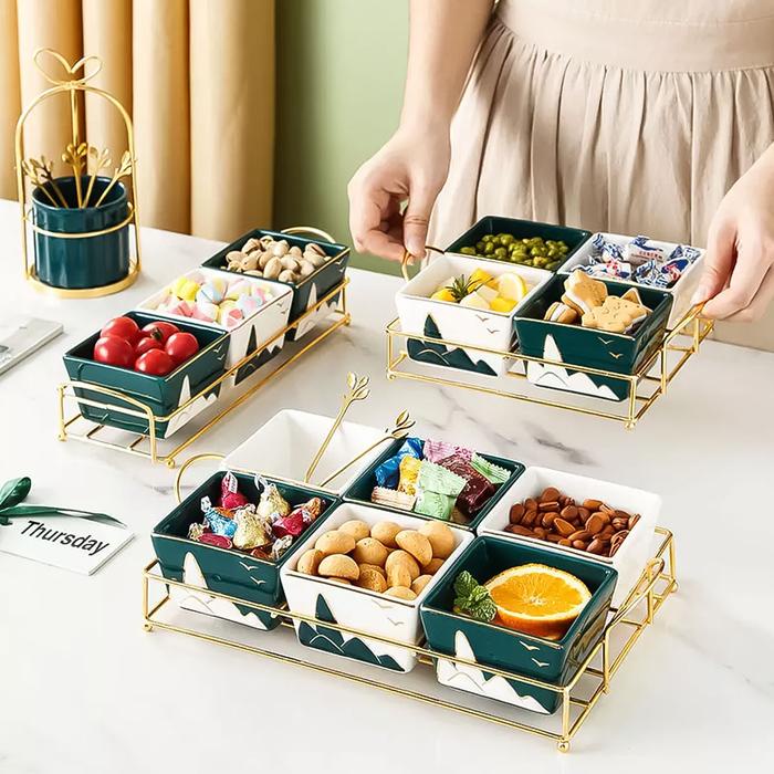 PROMO NEXXIO SUN SNACK TRAY / TEMPAT CAMILAN KERAMIK / WADAH SNACK DAN FRUIT COD