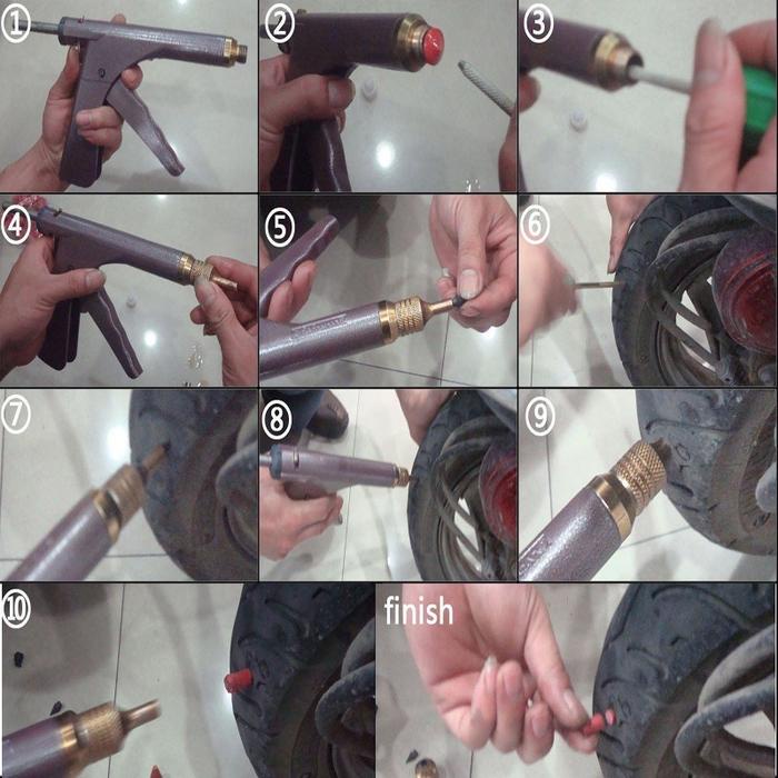 ALAT TAMBAL BAN TUBLES TUBELESS RODA VACUUM BENTUK TEMBAK ALAT TAMBAL CAR KARET TIRE