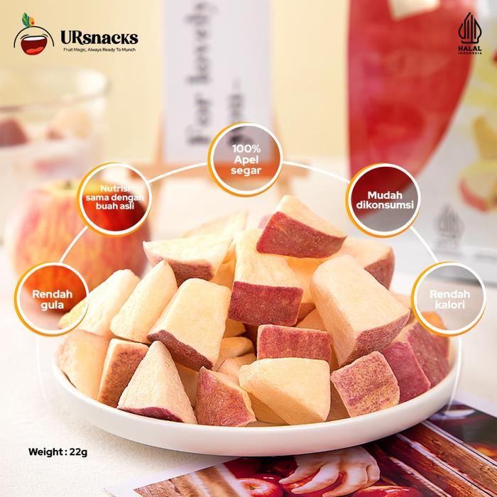 

terbaru !!! [live] ursnacks bundle of 4 - freeze dried keripik buah mangga + durian + apel +