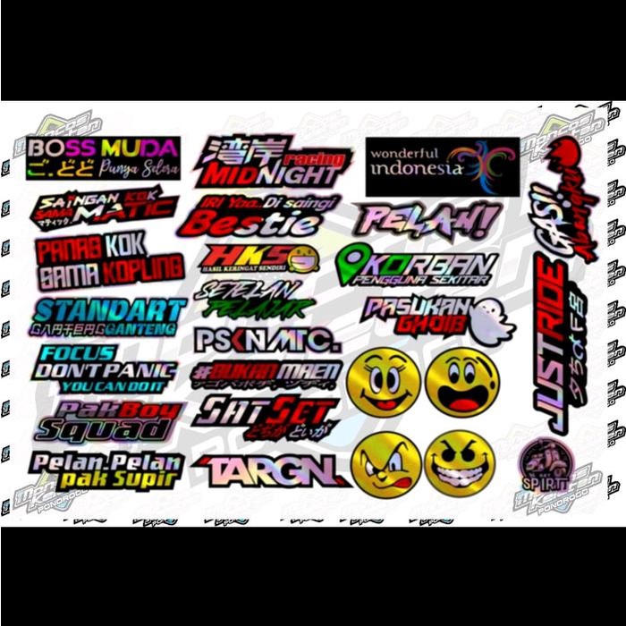 STIKER KATA KATA HOLOGRAM STIKER HELM HOLOGRAM STICKER PACK MOTOR MOTORCYCLE BEAT PSKNMTC RACING