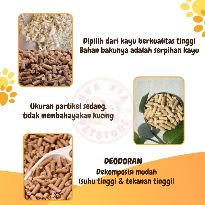 Wood Pellet Kucing Natural Pine Wood Pet Liiter Organik Pelet Kayu