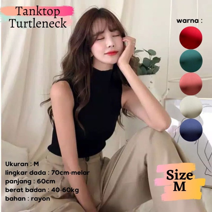 PROMO Tanktop turtle neck jumbo / pakaian dalam wanita / kaos dalam wanita
