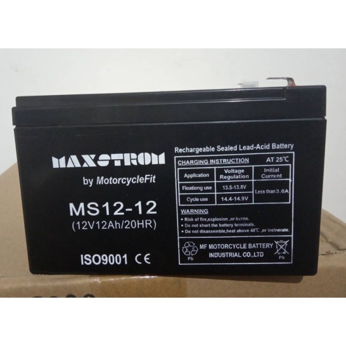battery sepeda listrik Mr Jackie 12v 12ah aki 12v 12ah Maxstrom