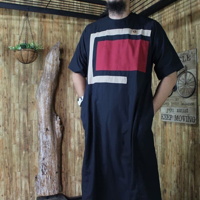 jubah/gamis oblong pria lengan pendek Al Amwa baju koko