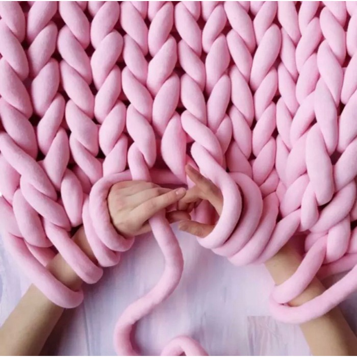 

500gr Super Thick Chunky Cotton Tube Yarn DIY Bulky Blanket Hand Knitt