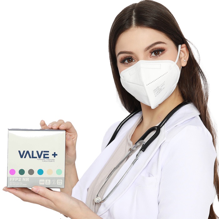 Masker Medis 6Ply ValvePlus PURISM FFP2 NR Standarisasi Eropa Box20Pcs