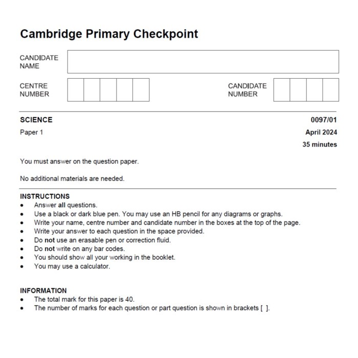 

SALE !!! [HARDCOPY] CAMBRIDGE PRIMARY CHECKPOINT SCIENCE APRIL 2024 READYY
