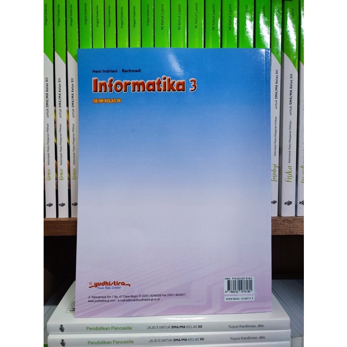 

SALE !!! BUKU INFORMATIKA KELAS 3 SD KURIKULUM MERDEKA YUDHISTIRA READYY