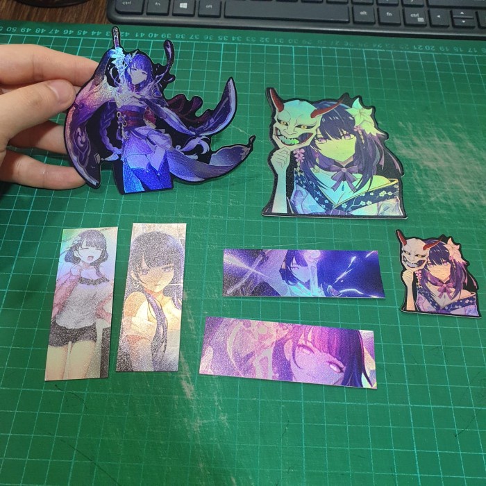 Sticker Hologram Anime - PSH872 - Raiden Shogun - 7pcs