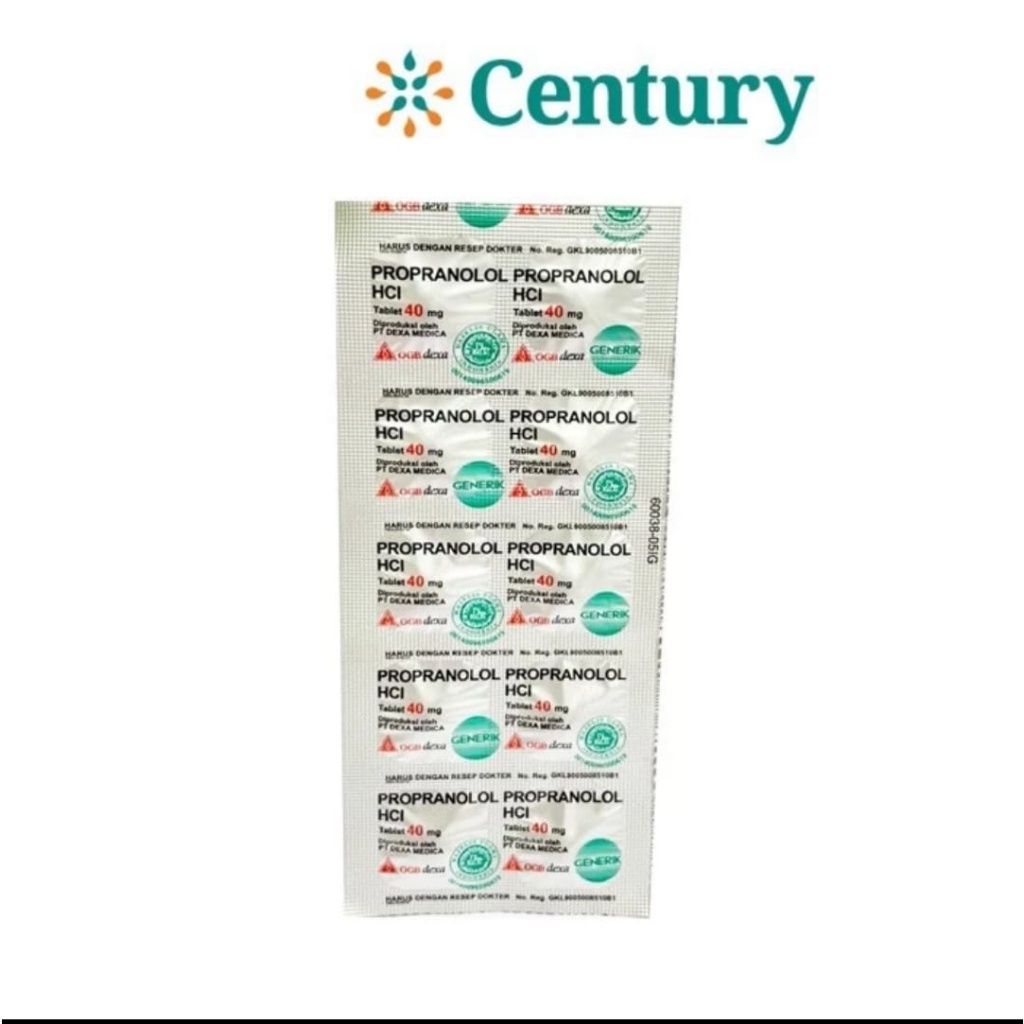PROPRANOLOL 40 MG 1 STRIP 10 TABLET / Hipertensi / Jantung