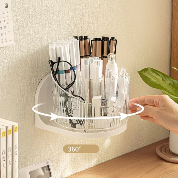 

99Khome Rak Putar Tempat Penyimpanan Make Up Tempat Alat Tulis Gantung Transparan Serbaguna H1051