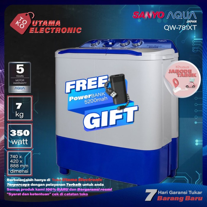 Promo mesin cuci Aqua 781xt 2 tabung TERLARIS/TERMURAH/TERPOPULER